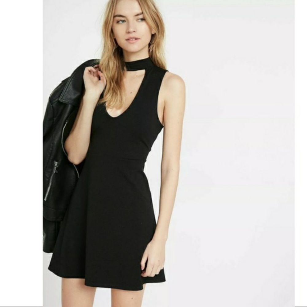 Express choker fit and flare skater dress